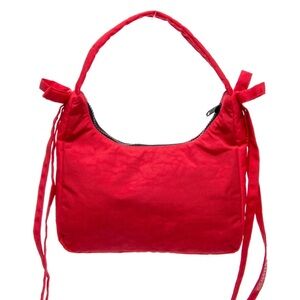 Sandy Liang Red Mini Shoulder Bag with Side Ties